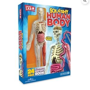 SmartLab Toys Squishy Human Body 29 Piece Anatomy Model Kit with 24 Page Book